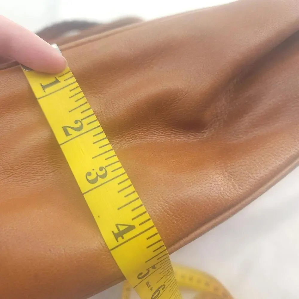 Vintage 80's Women's Michael Kors Tan Leather Canvas Liner Distressed...